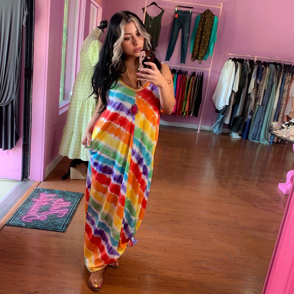 Maxi with pockets our best seller❣️in Rainbow 🌈 tie dye